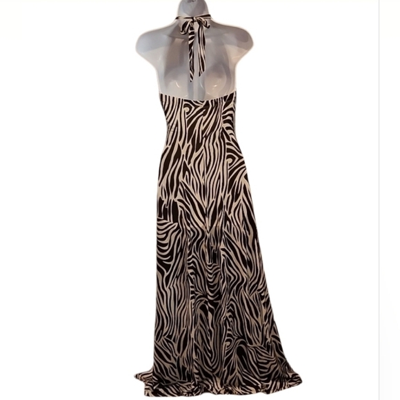 ruby Rox Zebra Print Halter Maxi Dress - Picture 2 of 6